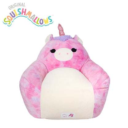 Official Lola Bean Bag Chair - 30 in Wide Kids Squishy Soft Chair, Purple