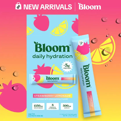 New - Bloom Nutrition Daily Hydration Sticks - 5Ct - 1350Mg Electrolytes, 5G Clear Whey Protein & Collagen, 8 Key Vitamins, Sugar-Free Drink Mix for Hydration, Recovery & Skin Health