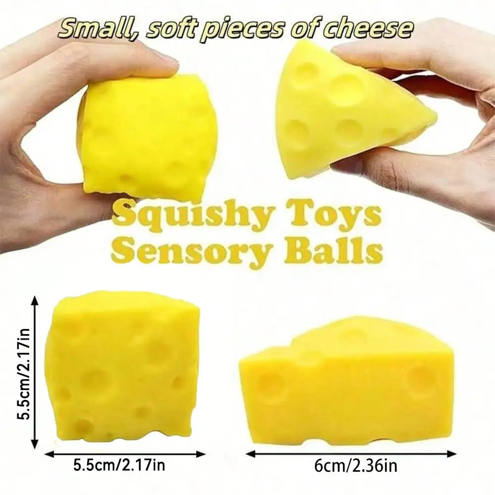 1Pc Squeeze Cheese - Extra Large Soft Squishy Cheese Blocks | Gag Gift, Adult Novelty Toys | 4.25" Giant Stress Ball | Adult Se
