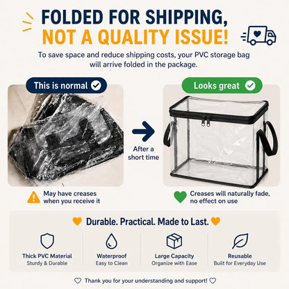 Large Clear Thick Plastic Storage Box with Hinged Lid, Heavy-Duty Durable High-Capacity Organizer for Home, Moving, Attic