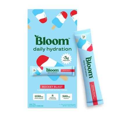 New - Bloom Nutrition Daily Hydration Sticks - 5Ct - 1350Mg Electrolytes, 5G Clear Whey Protein & Collagen, 8 Key Vitamins, Sugar-Free Drink Mix for Hydration, Recovery & Skin Health