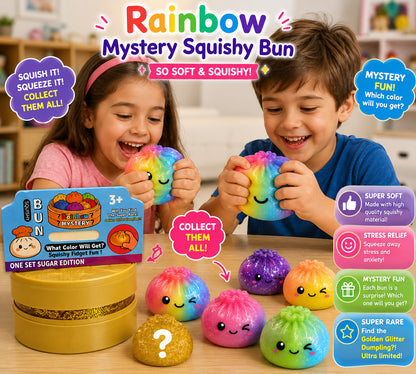 Rainbow 1 PC Mystery Squishy Bun Soft Kawaii Stress Relief Fidget Toy