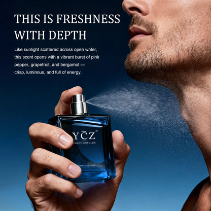 YCZ Midnight Marine Eau De Parfum 50Ml Unisex | Aromatic Aquatic Ocean Fresh Woody Perfume with Bergamot Coconut Amber | Long Lasting Luxury Arabian Fragrance for Men Women | Premium Gift/Ycz Cologne