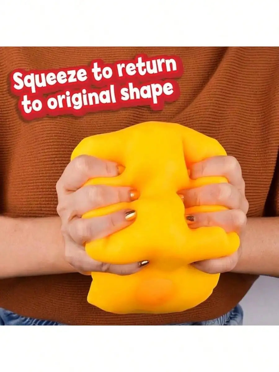 1Pc Squeeze Cheese - Extra Large Soft Squishy Cheese Blocks | Gag Gift, Adult Novelty Toys | 4.25" Giant Stress Ball | Adult Se