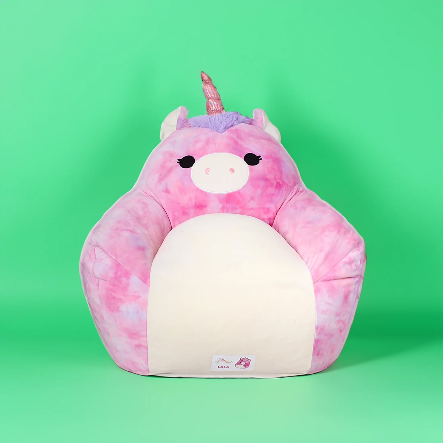 Official Lola Bean Bag Chair - 30 in Wide Kids Squishy Soft Chair, Purple