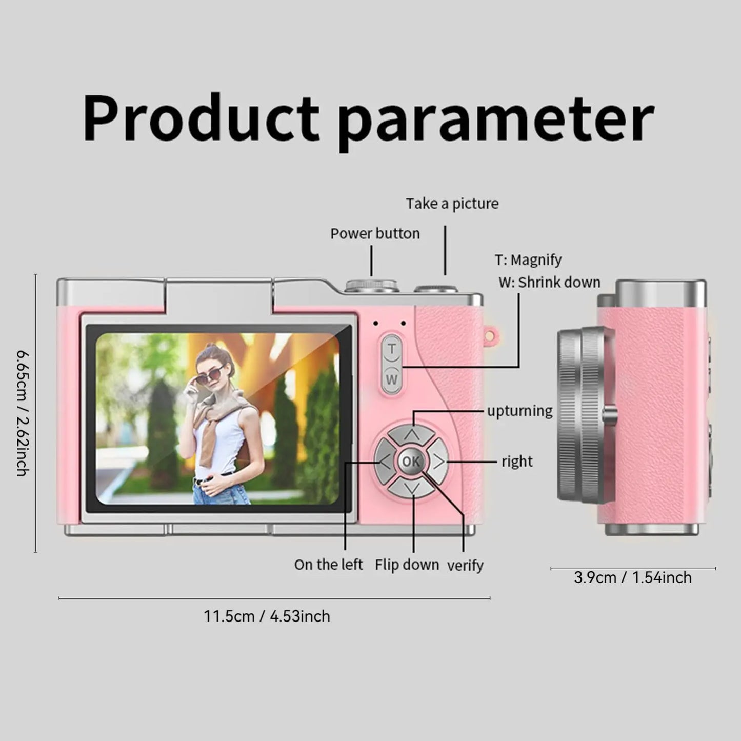 Foldable-Screen Student Camera, Retro CCD Camera, Compact Camera, Entry-Level Digital Camera with 1080P Resolution, Games & Filter Functions, Pocket Camera Includes Storage Bag & 32GB Memory Card