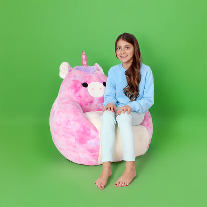 Official Lola Bean Bag Chair - 30 in Wide Kids Squishy Soft Chair, Purple