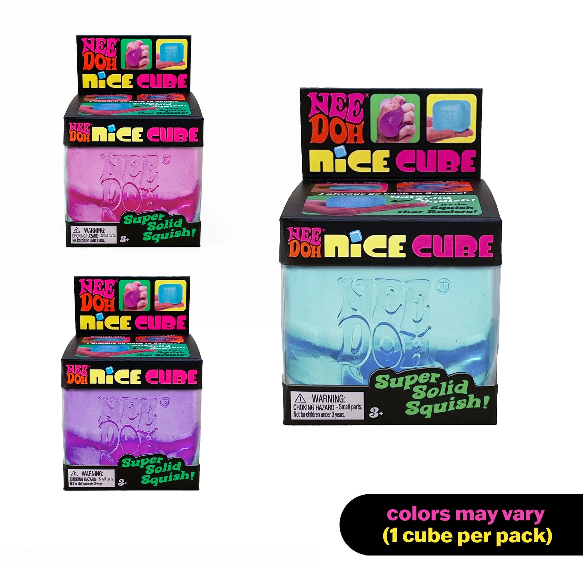 Nee Doh Nice Cube, Satisfying Square Shaped Sensory (1 Piece Random Color)