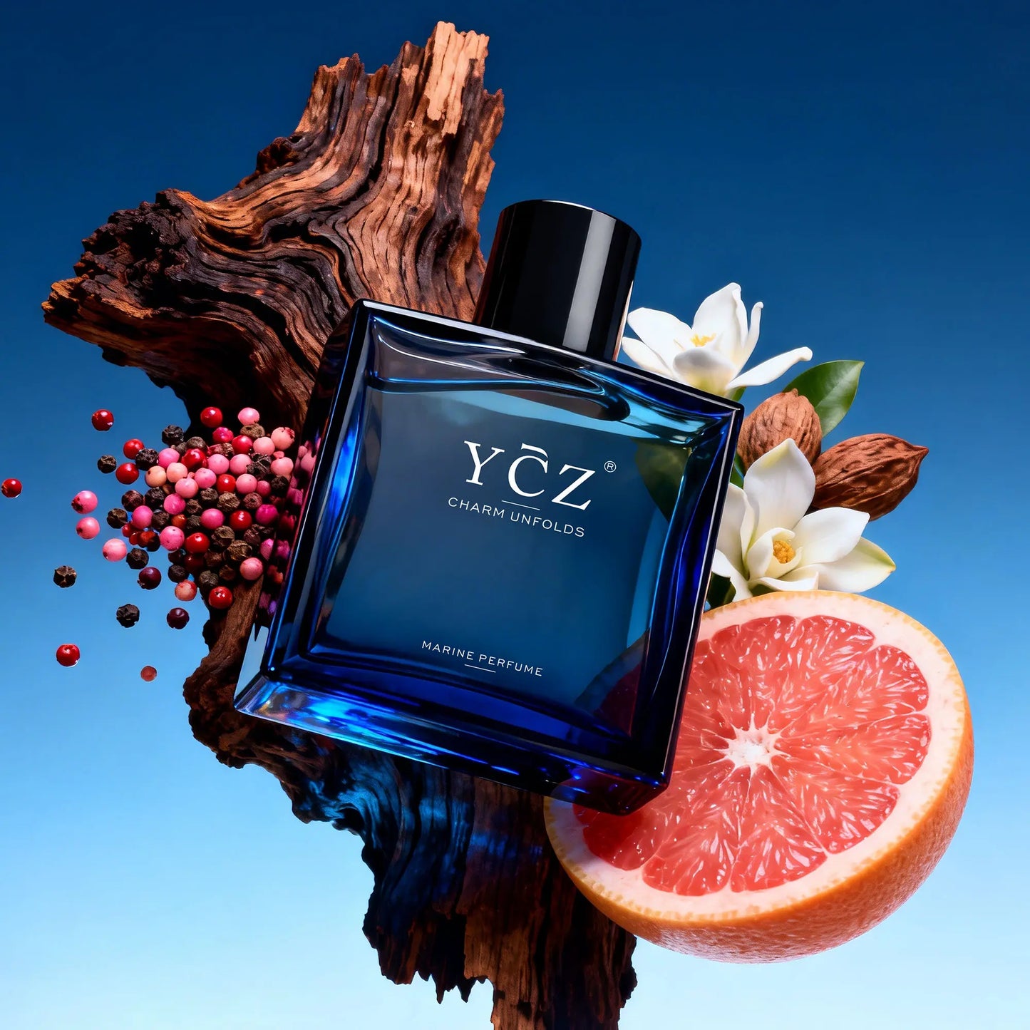 YCZ Midnight Marine Eau De Parfum 50Ml Unisex | Aromatic Aquatic Ocean Fresh Woody Perfume with Bergamot Coconut Amber | Long Lasting Luxury Arabian Fragrance for Men Women | Premium Gift/Ycz Cologne